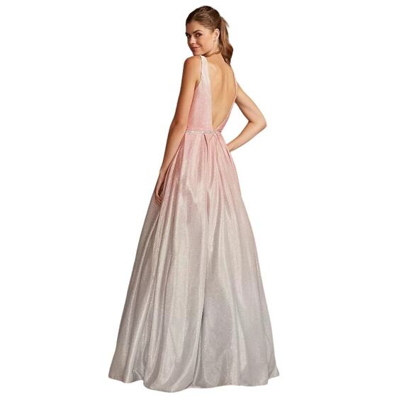 Elegant Pink and White Ombre Prom Dress - Picture 4 of 7